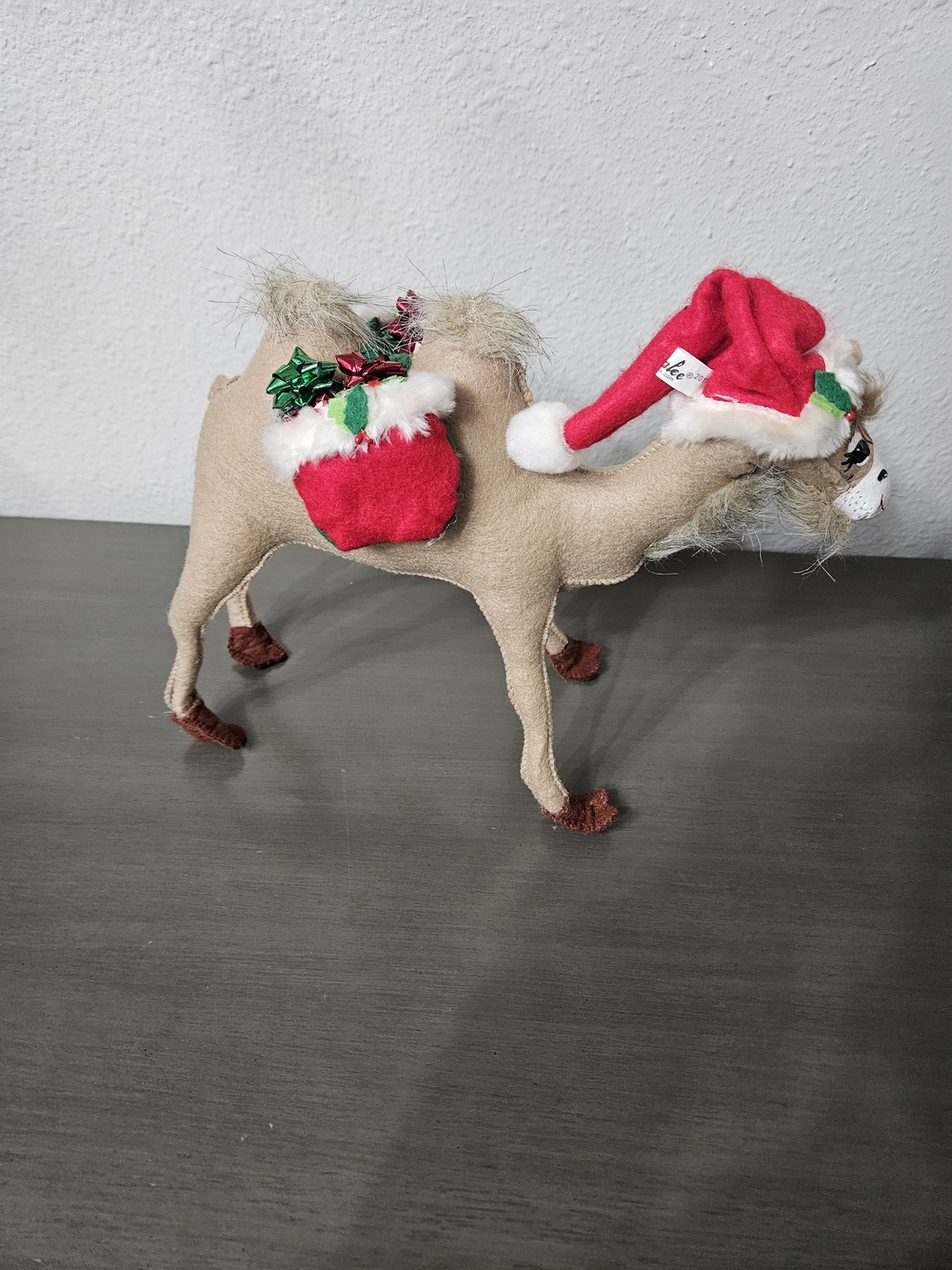 Annalee Brown Camel with Red Santa Hat and Bows photo 4