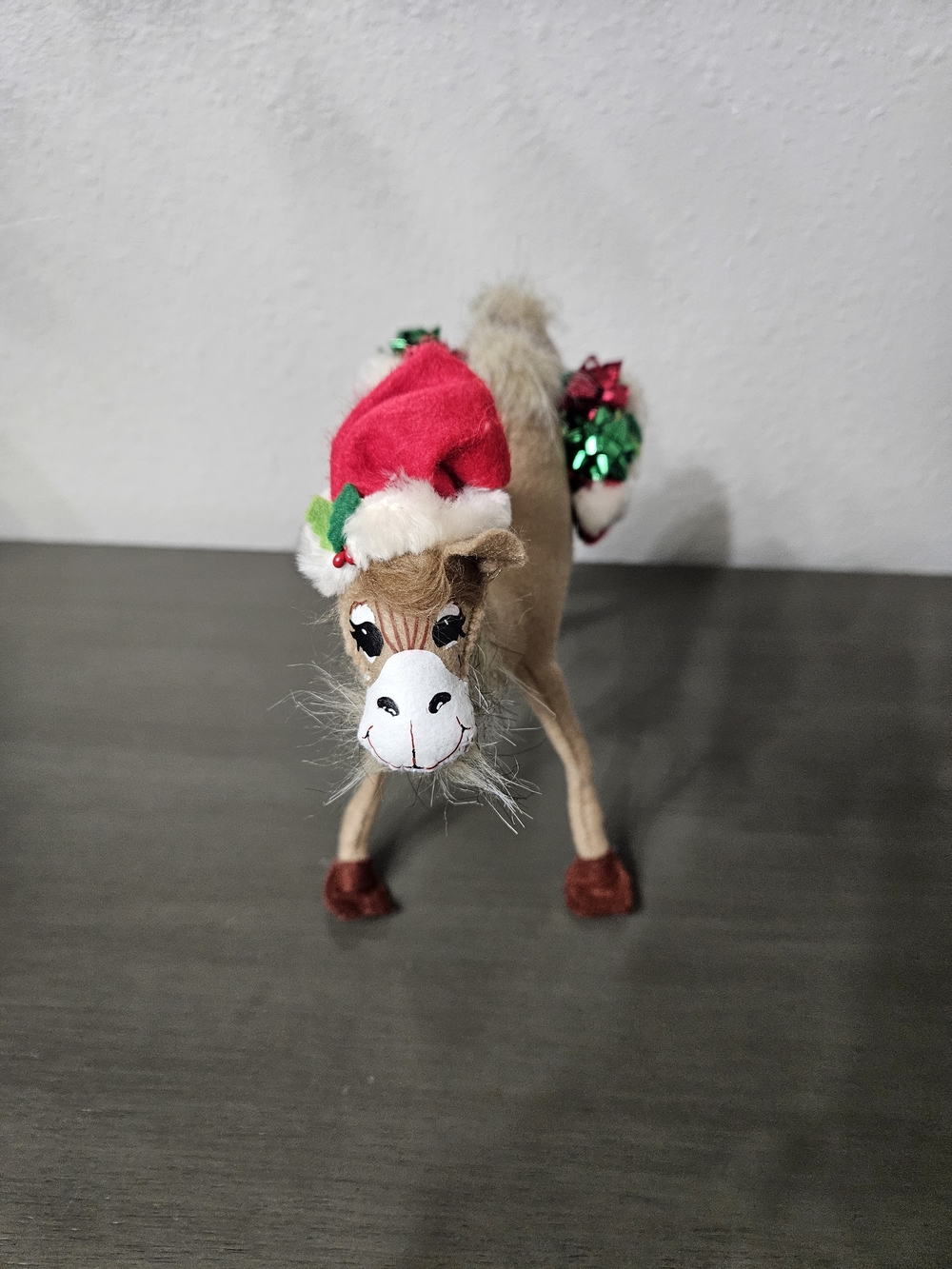 Annalee Brown Camel with Red Santa Hat and Bows