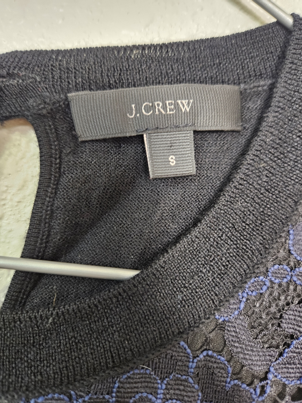 J. Crew Navy Blue Lace Sleeveless Tank photo 2
