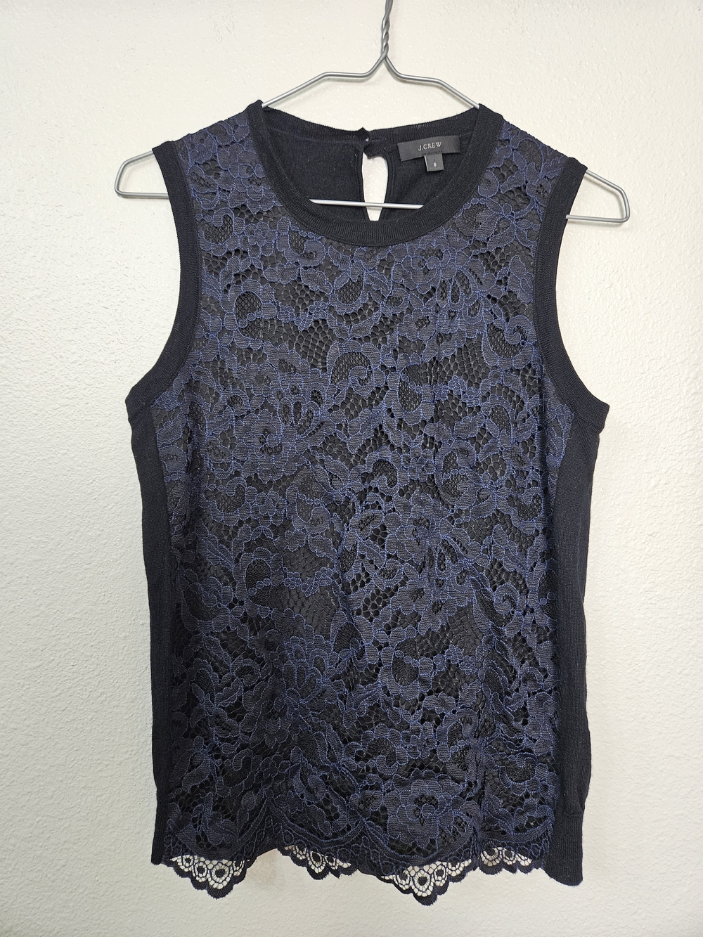 J. Crew Navy Blue Lace Sleeveless Tank