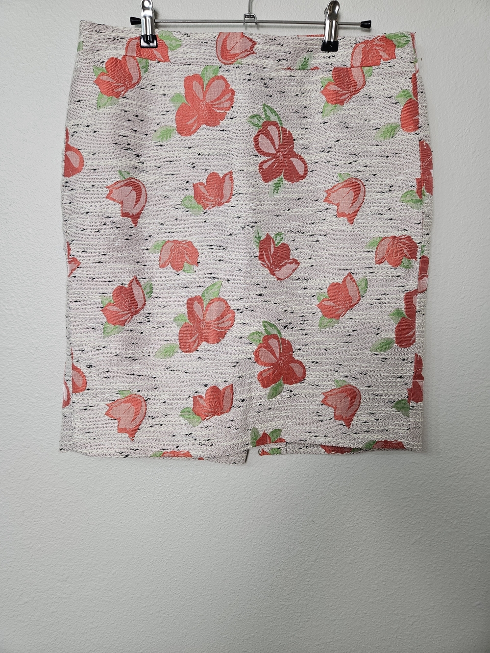 J. Crew Coral Floral Pencil Skirt Size 10