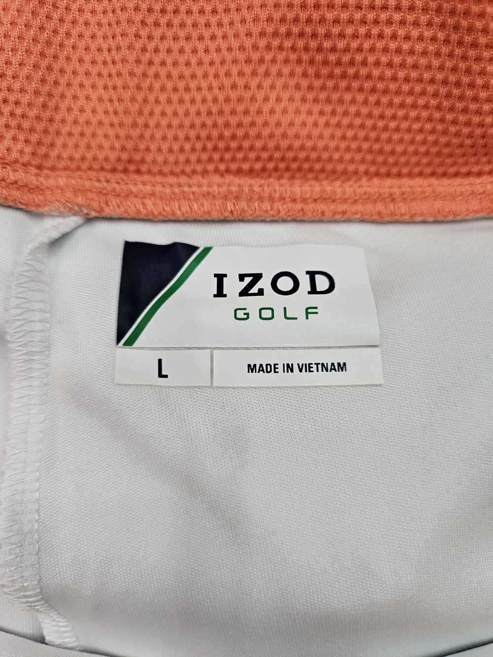 Izod White Skort with Black Abstract Front and Orange Trim Size Large photo 4