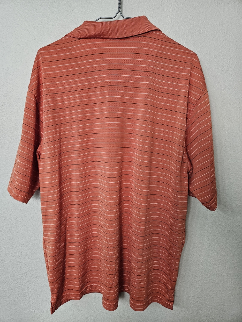 PGA Tour Men's Short Sleeve Polo - Rust with White Stripes Size XL photo 4
