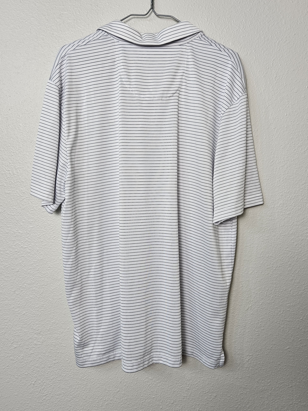 Men's White Polo with Thin Stripes and Yellow Bear Logo Size XL photo 3