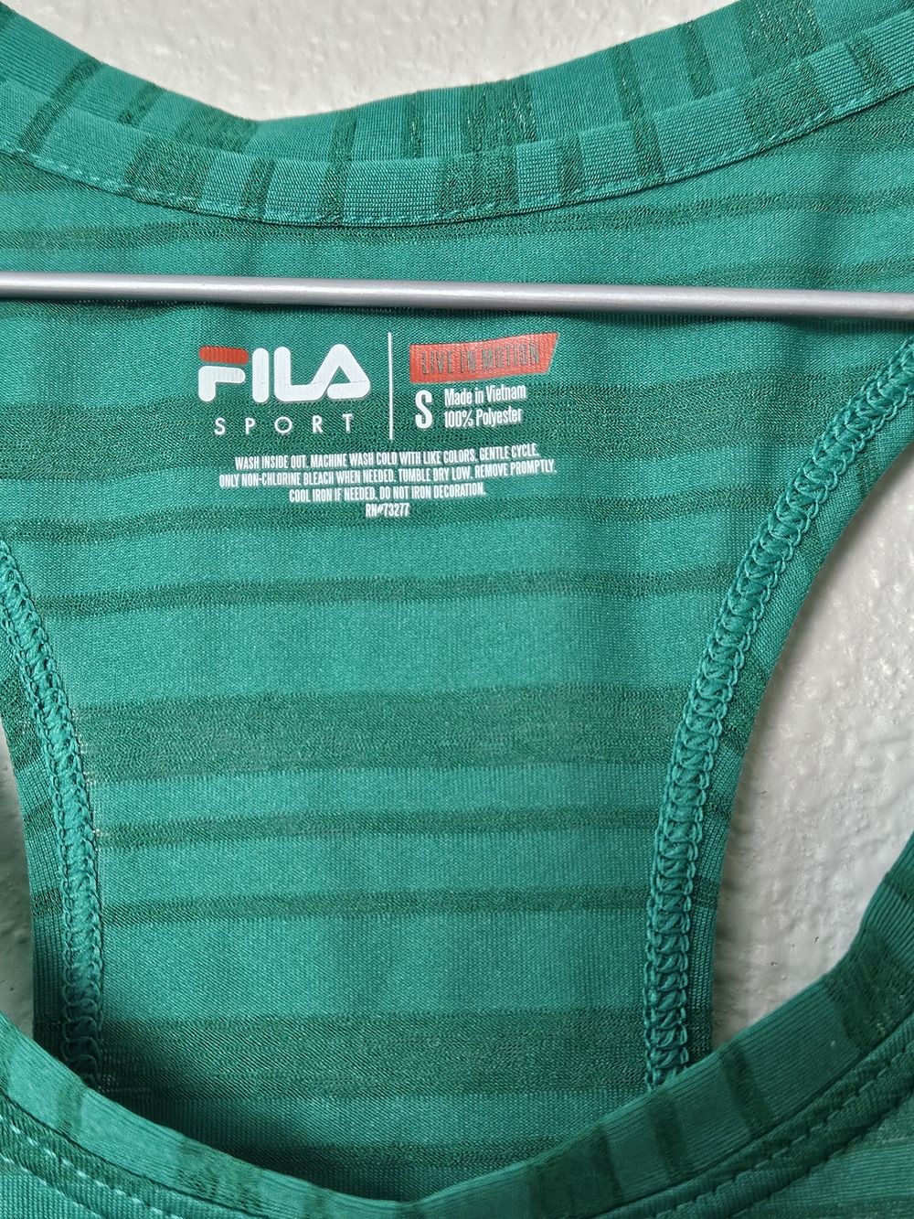FILA Teal Green Striped Racerback Tank Top photo 2