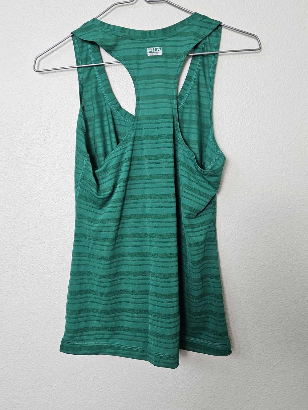 FILA Teal Green Striped Racerback Tank Top photo 3