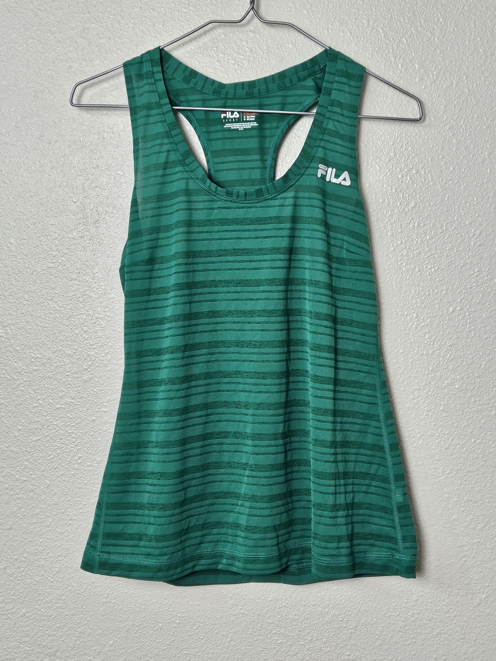 FILA Teal Green Striped Racerback Tank Top