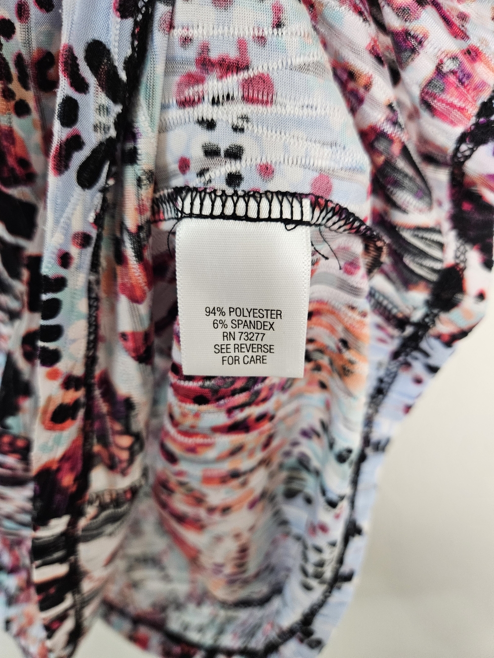 Dana Buchman Pink, Black & Light Blue Mixed Print Short Sleeve Tee Size XL photo 3