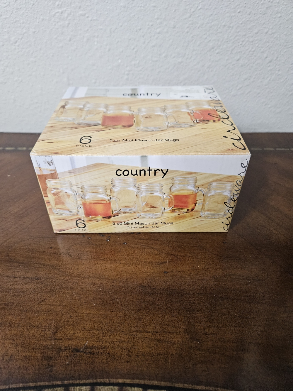 Country 6-Piece Mini Mason Jar Mugs - Clear Glass