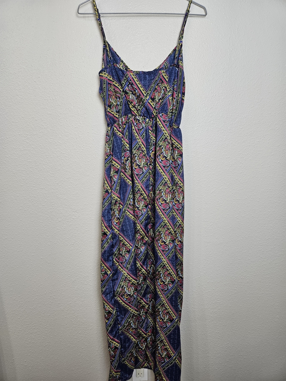 Bohemian Printed Spaghetti-Strap Maxi Dress with Tie Front photo 4