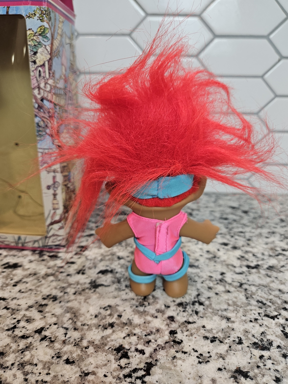 Vintage 90s Ace Novelty Red Hair Workout Exercise Treasure Troll Doll photo 3