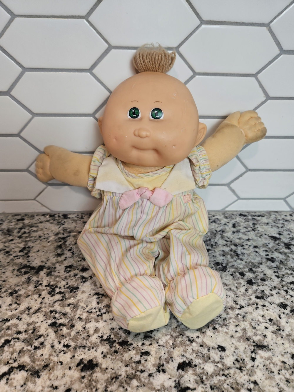 Hasbro Cabbage Patch Baby Doll in Pastel Pink, Yellow & Green Outfit