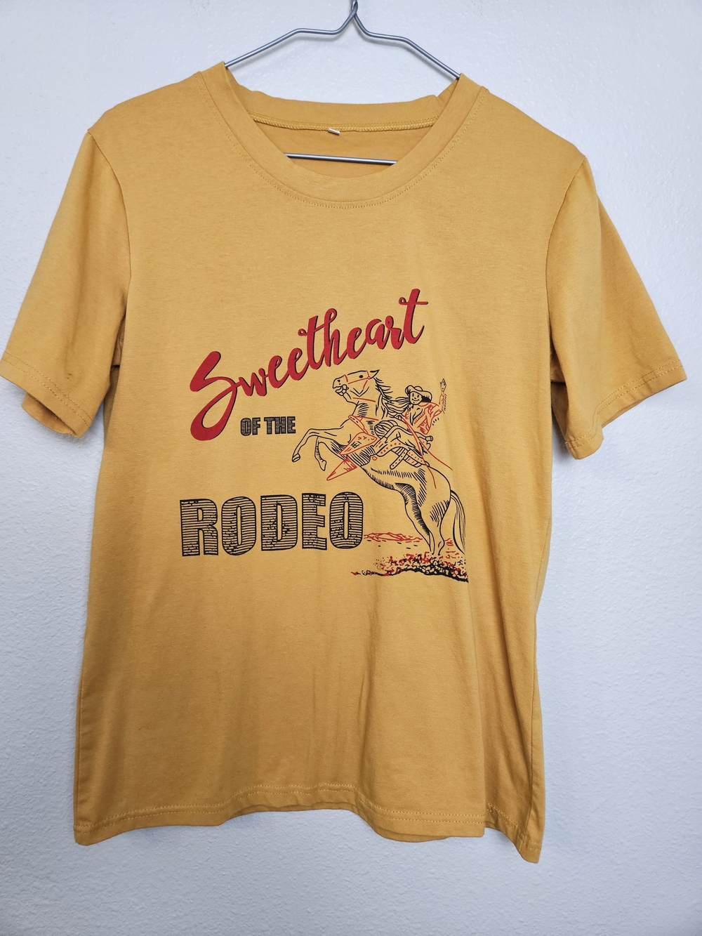 Sweetheart of the Rodeo Graphic Tee - Mustard Yellow Size Small