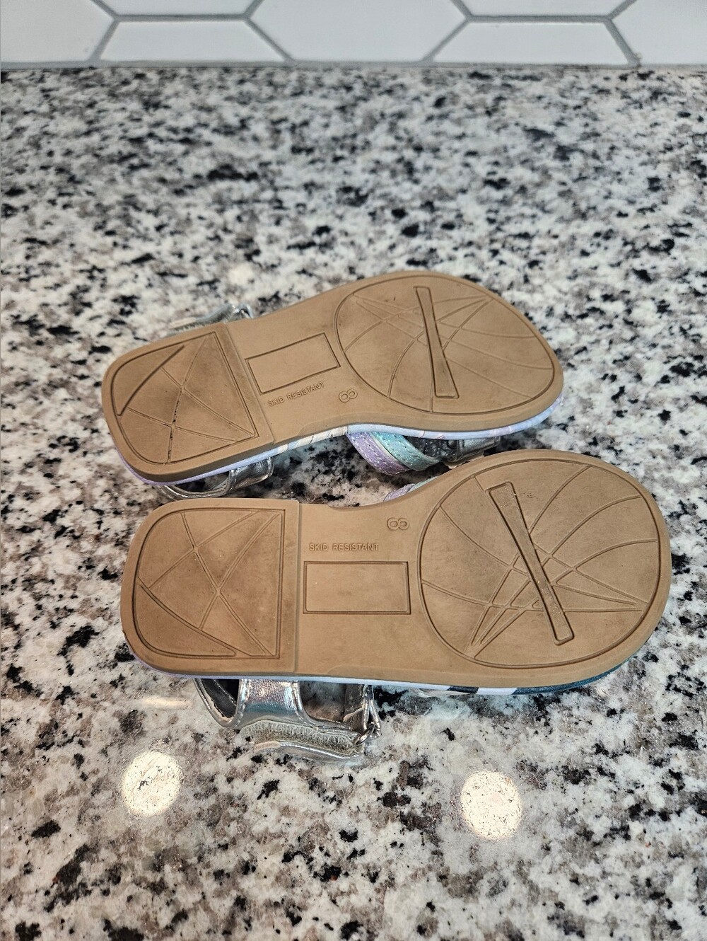 Girls Glitter Silver Frozen Character Sandals - Size 8 photo 4