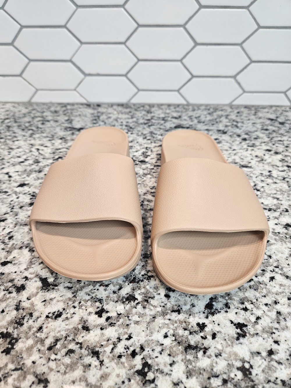 Women's Slide Sandals Neutral Tan - Minimal Slide Orthotic Comfort Size 7 photo 2