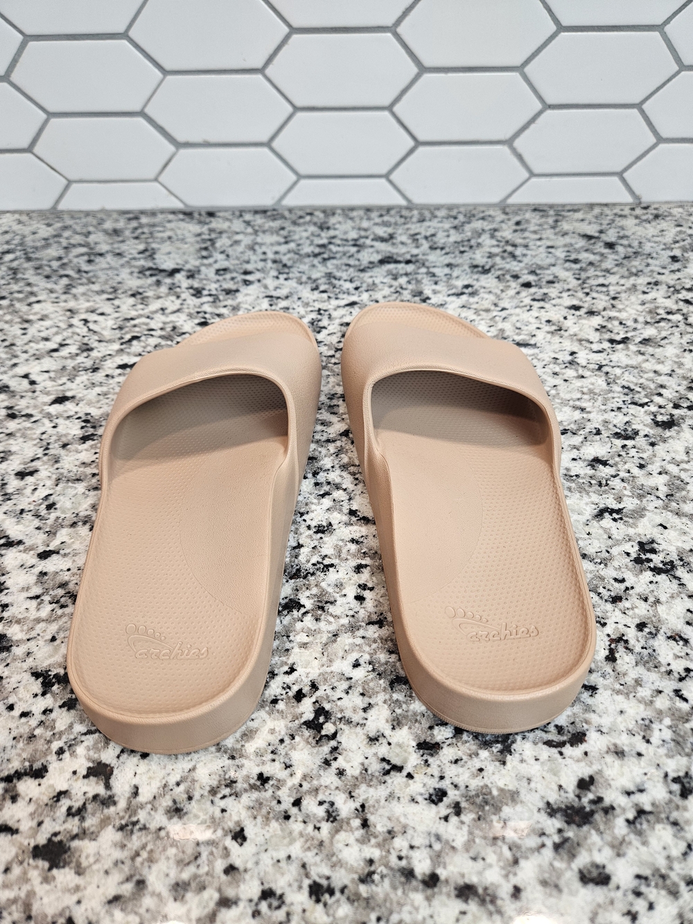 Women's Slide Sandals Neutral Tan - Minimal Slide Orthotic Comfort Size 7 photo 3