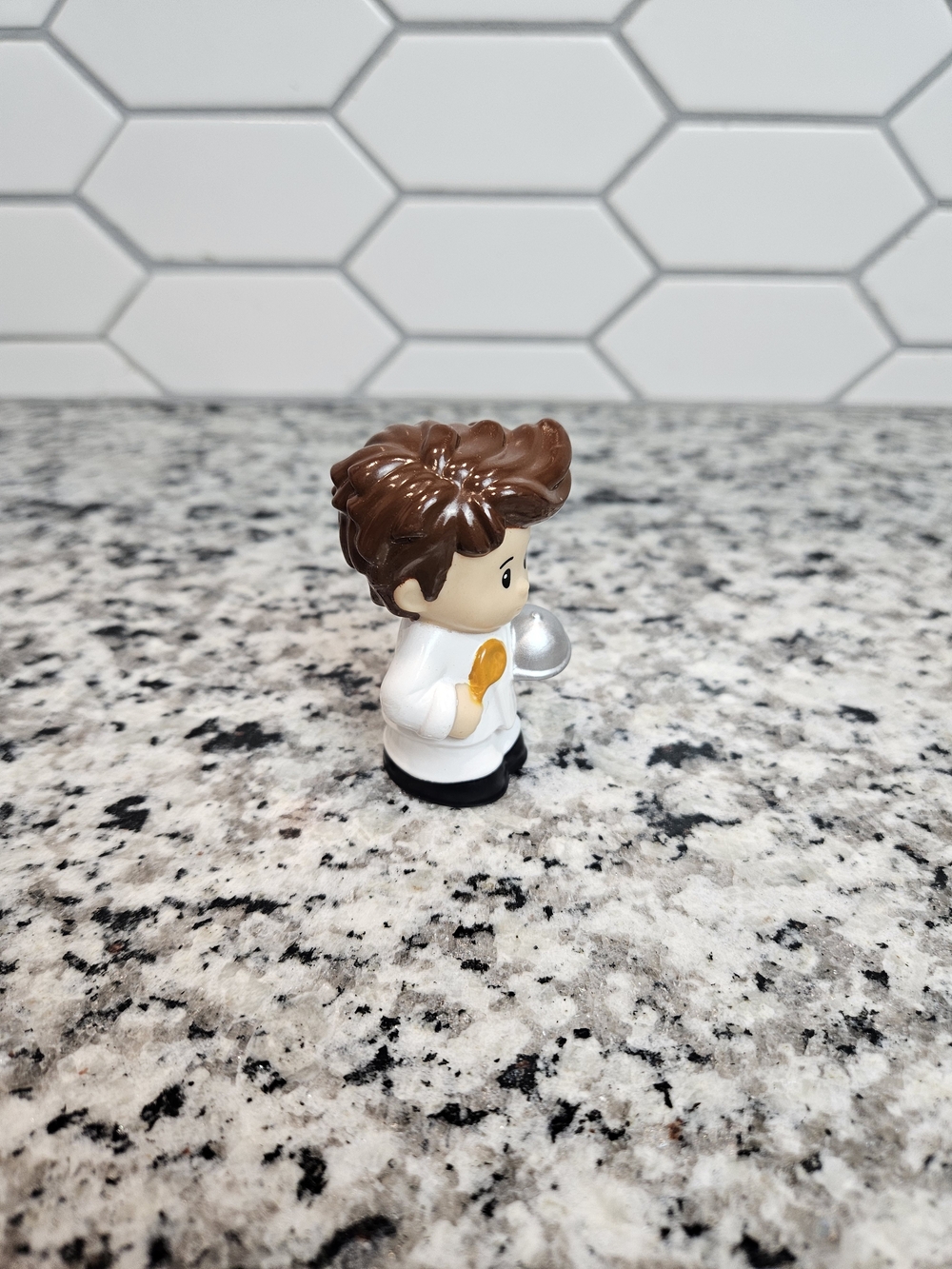 Fisher-Price Little People Chef Figure in White Outfit with Brown Hair photo 4