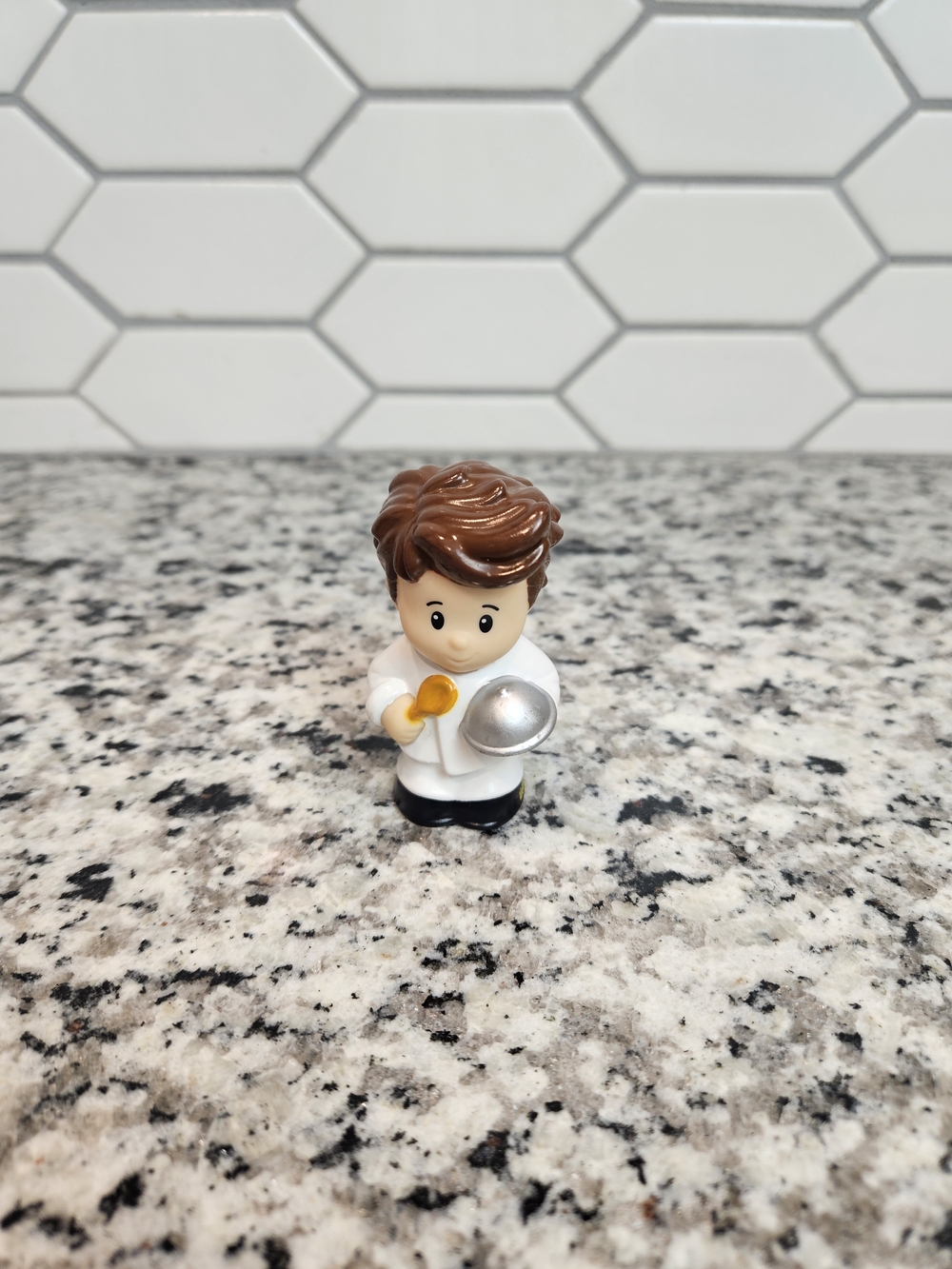 Fisher-Price Little People Chef Figure in White Outfit with Brown Hair
