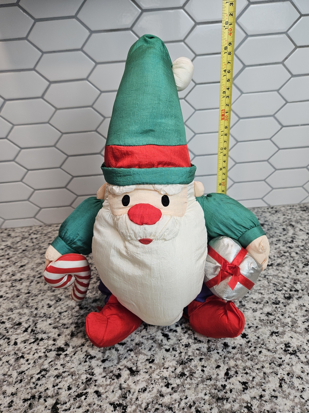 Vintage Parachute Style Plush Santa Gnome photo 2