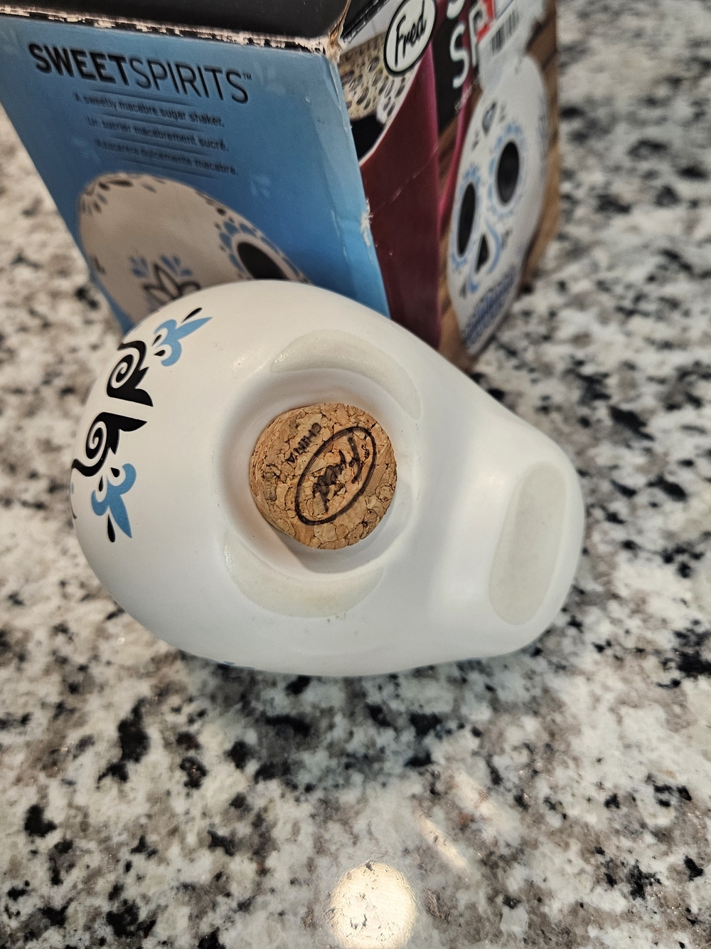 Fred White and Light Blue Sweet Spirits Sugar Skull Decorative Sugar Shaker photo 2