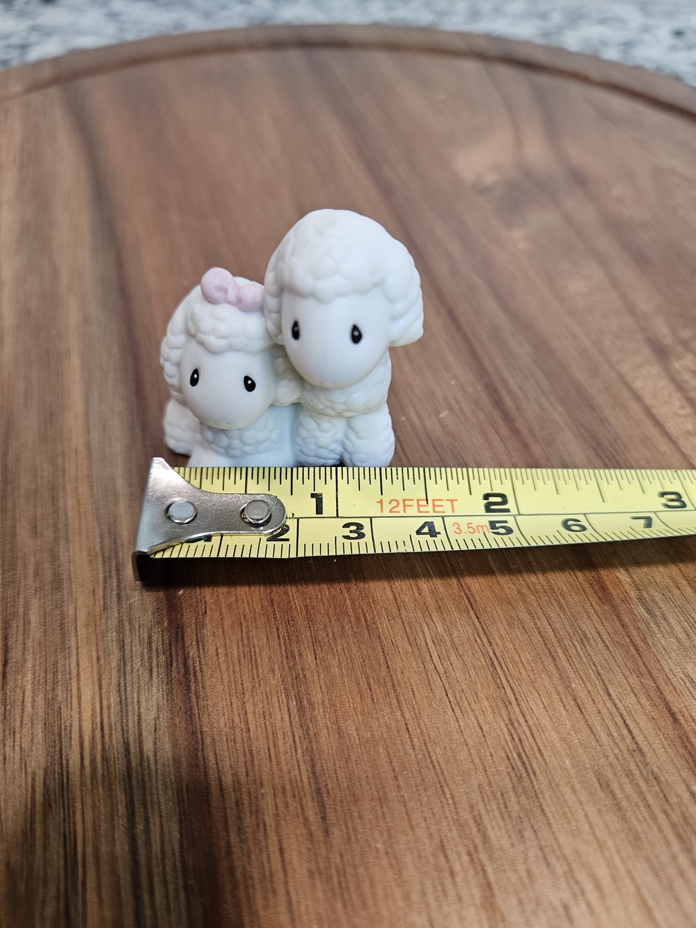 Precious Moments White Lamb Pair Figurine with Pink Bow Accent photo 5