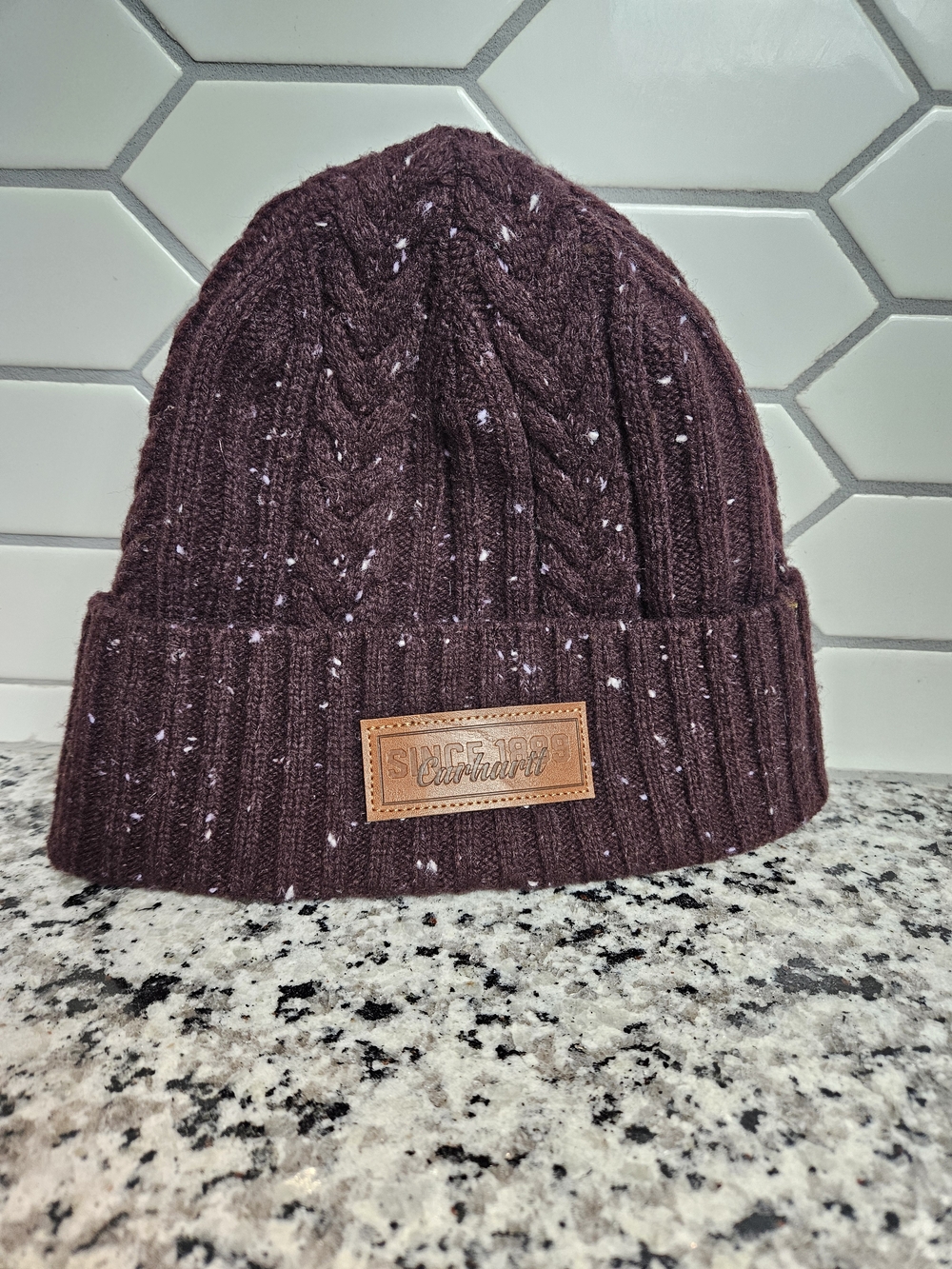 Carhartt Maroon Speckled Ribbed Cuff Beanie photo 2