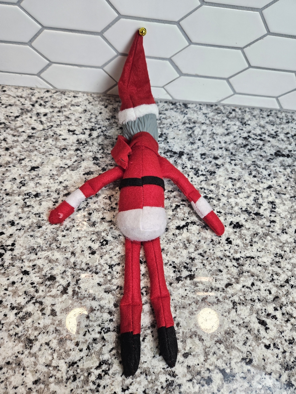 Vintage Style Santa Elf Figurine in Red and White Holiday Décor photo 4