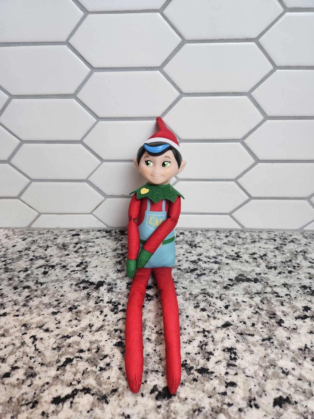 Christmas Elf Plush Figurine in Red, Green, and Blue