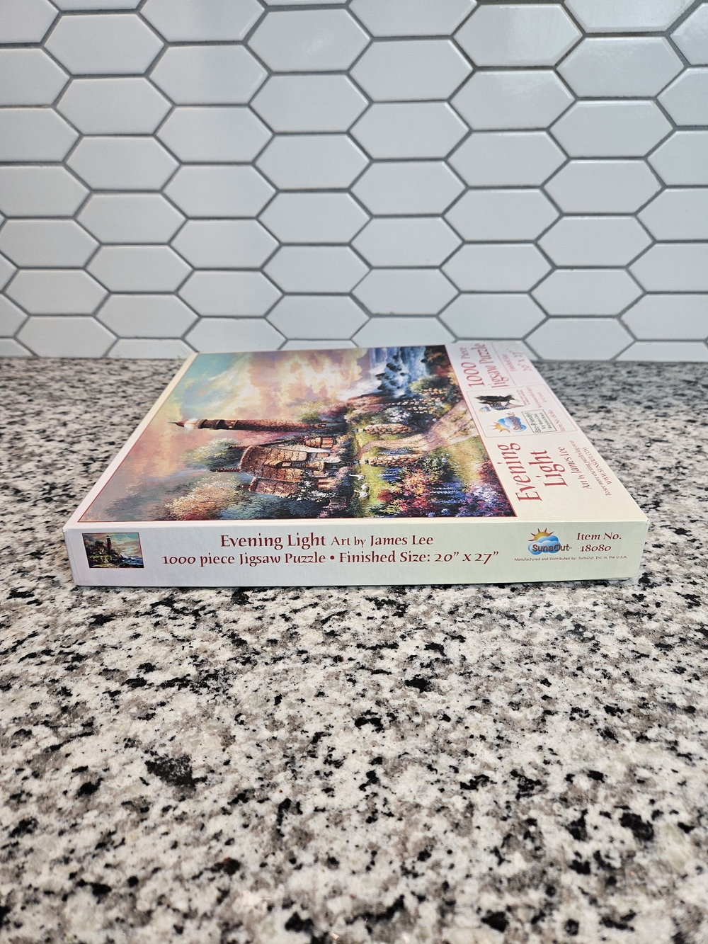 Evening Light Lighthouse Jigsaw Puzzle - Sunset Cottage Scene (1000 Piece) photo 3