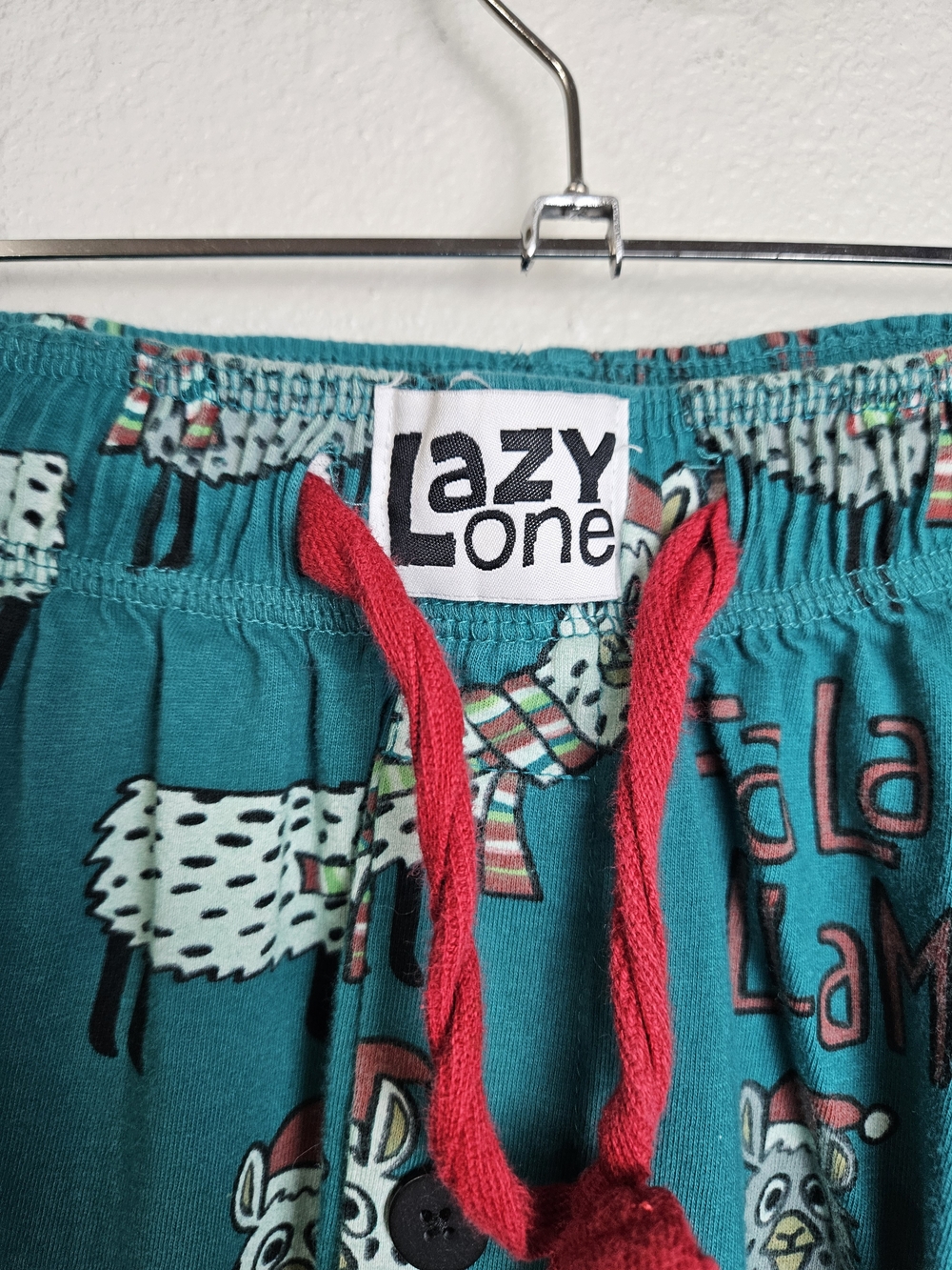 Lazy One Teal Llama Christmas Print Women's Pajama Pants Size M photo 2