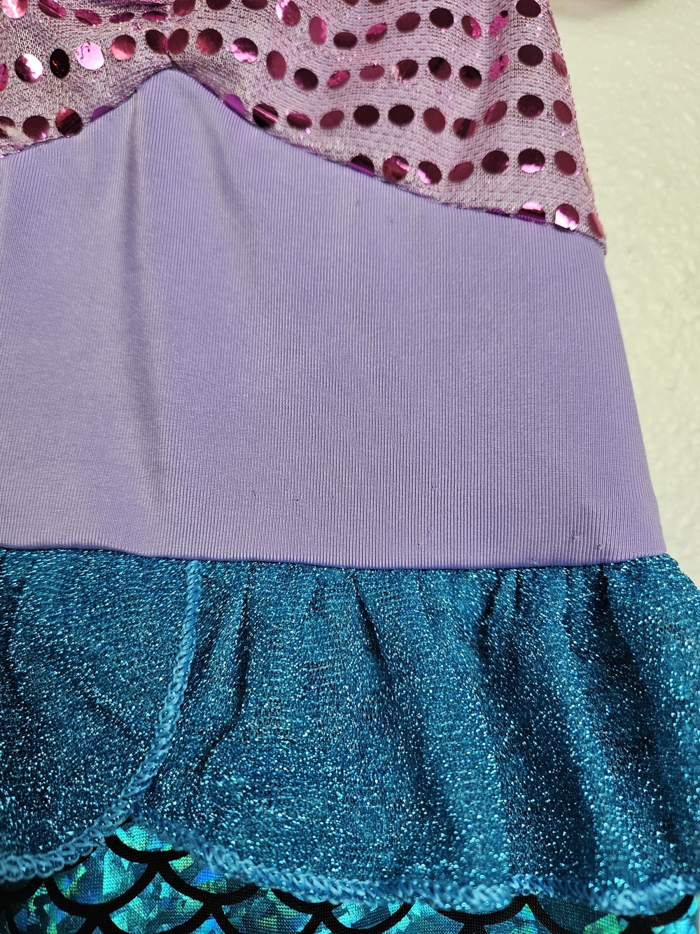 Kids Purple and Teal Sparkle Mermaid Costume Dress 2T-3T photo 2