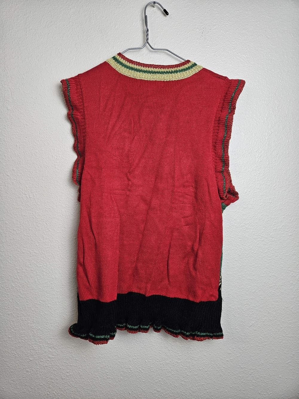 Blizzard Bay Womens 'Oh Snap' Gingerbread Holiday Sweater Tank - Red/Green/Black photo 5