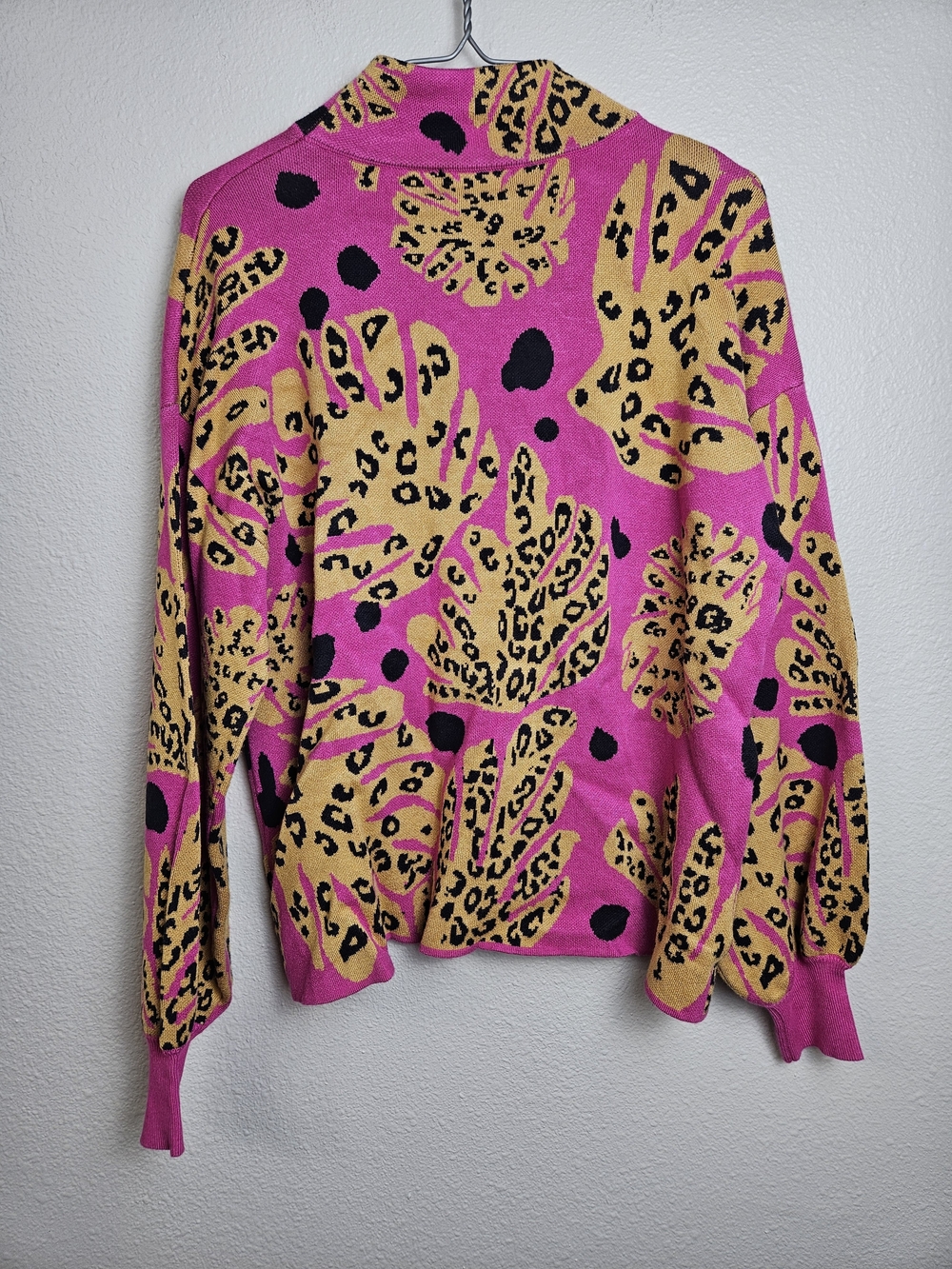 Fate "All in" Pink Leopard Mock Neck Turtleneck Sweater Medium photo 5