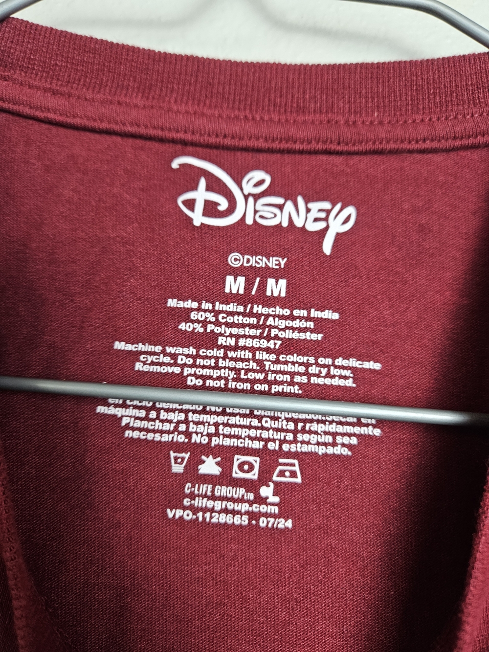 Disney Burgundy 'Making Christmas Fright' Graphic Tee Medium photo 2