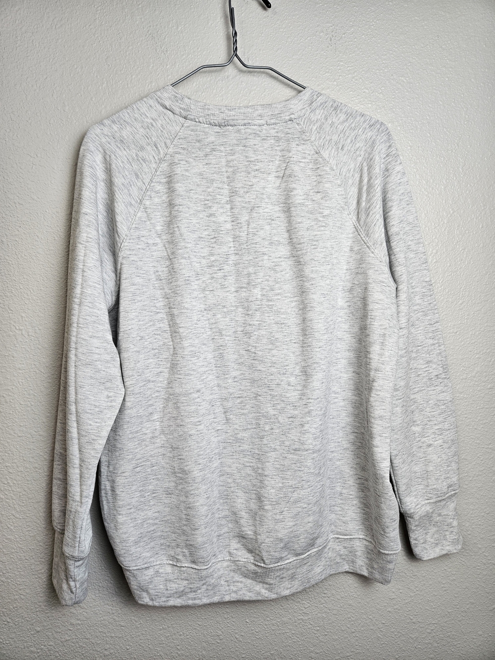 Workshop Republic Clothing Heather Gray Santa Face Crewneck with Red Glitter Hat photo 4