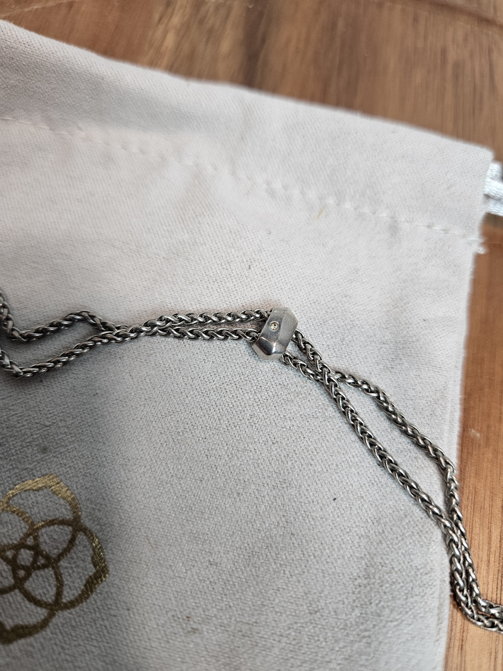 Kendra Scott Silver Tone Nested Teardrop Adjustable Pendant Necklace photo 4