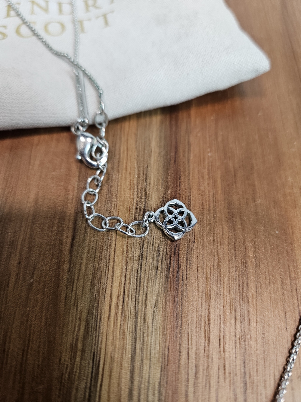 Kendra Scott Silver Tone Bar Lariat Necklace - Simple Modern Layering Piece photo 2